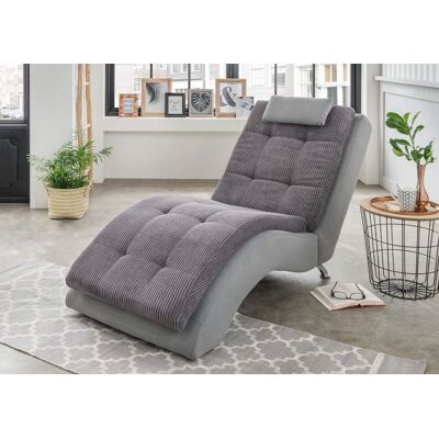 Benformato Liege Relaxliege VARESE Stoff Cord Grau Benformato Liege Relaxliege VARESE Stoff Cord Grau