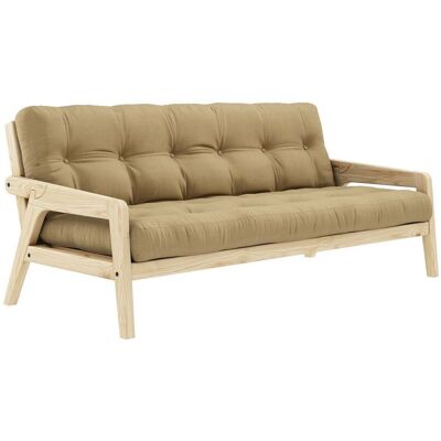 Sofabett Schlafsofa GRAB Gestell Kiefer Polster Wheatbeige mit klappbarer Rückenlehne von Karup Sofabett Schlafsofa GRAB Gestell Kiefer Polster Wheatbeige mit klappbarer Rückenlehne von Karup