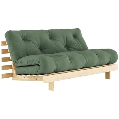 Karup Schlafsofa ROOTS 160 cm Polster OLIVE GREEN Klappgestell Kiefer massiv Karup Schlafsofa ROOTS 160 cm Polster OLIVE GREEN Klappgestell Kiefer massiv