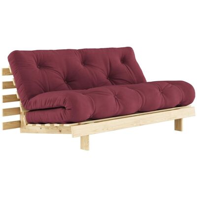 Karup Schlafsofa ROOTS 160 cm Polster BORDEAUX Klappsofa Gestell Kiefer Massivholz Karup Schlafsofa ROOTS 160 cm Polster BORDEAUX Klappsofa Gestell Kiefer Massivholz