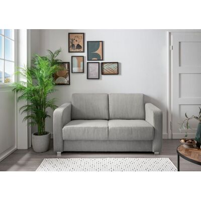 Benformato Schlafsofa Funktionssofa MIA Stoff Cord mit getrennten Liegeflächen in Hellgrau Benformato Schlafsofa Funktionssofa MIA Stoff Cord mit getrennten Liegeflächen in Hellgrau
