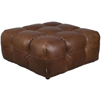 HACKMAN Hocker 100 x 100 cm Echtleder Dunkelbraun von DUTCHBONE HACKMAN Hocker 100 x 100 cm Echtleder Dunkelbraun von DUTCHBONE