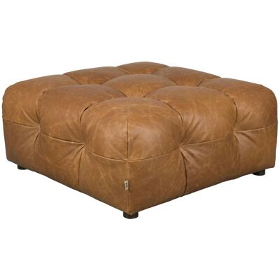HACKMAN Hocker 100 x 100 cm Echtleder Cognac von DUTCHBONE HACKMAN Hocker 100 x 100 cm Echtleder Cognac von DUTCHBONE