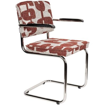 Sessel Ridge Deco Symbols 2er-Set, Rot mit Chromgestell von Zuiver Sessel Ridge Deco Symbols 2er-Set, Rot mit Chromgestell von Zuiver