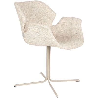 Sessel Nikki 2er-Set, Beige mit schwarzem Stahlgestell von Zuiver Sessel Nikki 2er-Set, Beige mit schwarzem Stahlgestell von Zuiver