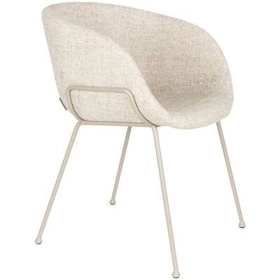 Sessel Feston 2er-Set, Beige mit schwarzem Stahlrahmen von Zuiver Sessel Feston 2er-Set, Beige mit schwarzem Stahlrahmen von Zuiver