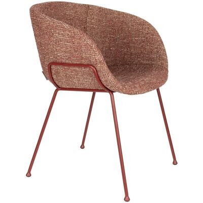 Zuiver Sessel Feston 2er-Set, Rot mit Stahlgestell für Esszimmer & Küche Zuiver Sessel Feston 2er-Set, Rot mit Stahlgestell für Esszimmer & Küche