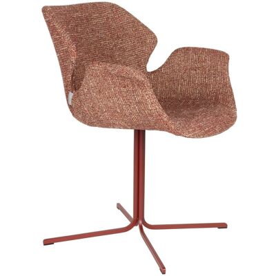 Sessel Nikki im 2er-Set, Rot mit schwarzem Metallgestell von Zuiver Sessel Nikki im 2er-Set, Rot mit schwarzem Metallgestell von Zuiver