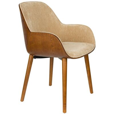 Sessel Taylor Beige mit Eschenholz-Gestell von Dutchbone im 70er-Stil Sessel Taylor Beige mit Eschenholz-Gestell von Dutchbone im 70er-Stil