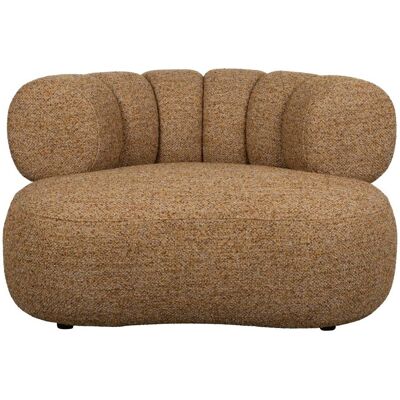 Loungesessel Duvane Braun mit Gummibaumholz-Gestell von Dutchbone Loungesessel Duvane Braun mit Gummibaumholz-Gestell von Dutchbone