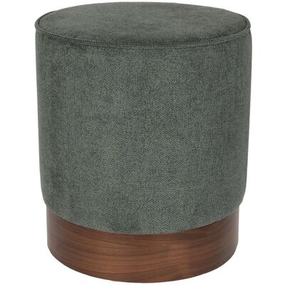 Hocker Bellevue von Dutchbone in Grün mit Walnussfurnier-Details Hocker Bellevue von Dutchbone in Grün mit Walnussfurnier-Details