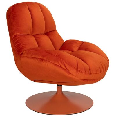 Trendmöbel24 Loungesessel Beefy Orange, drehbar mit Samtstoff-Bezug und Metallfuß Trendmöbel24 Loungesessel Beefy Orange, drehbar mit Samtstoff-Bezug und Metallfuß