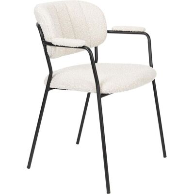 homii - Jolien Matstol m. armstöd - Weiß Bouclé - Chair homii - Jolien Matstol m. armstöd - Weiß Bouclé - Chair