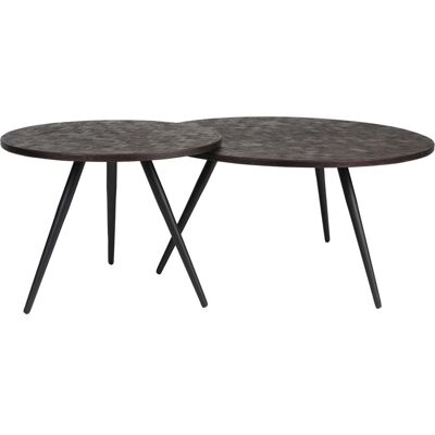 Housecraft Living Webster Recyceltes Teak Couchtisch-Set - Rund, 2 stk Housecraft Living Webster Recyceltes Teak Couchtisch-Set - Rund, 2 stk