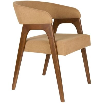 Sessel Adamello 2er-Set, Beige mit Gummibaumholz-Gestell von Dutchbone Sessel Adamello 2er-Set, Beige mit Gummibaumholz-Gestell von Dutchbone