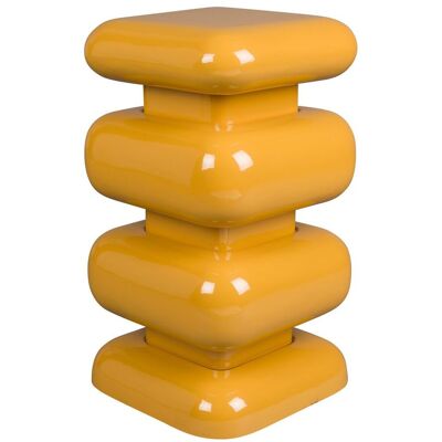 Hocker Stubby Dutchbone in Gelb, Retro-Beistelltisch aus Eisen Hocker Stubby Dutchbone in Gelb, Retro-Beistelltisch aus Eisen