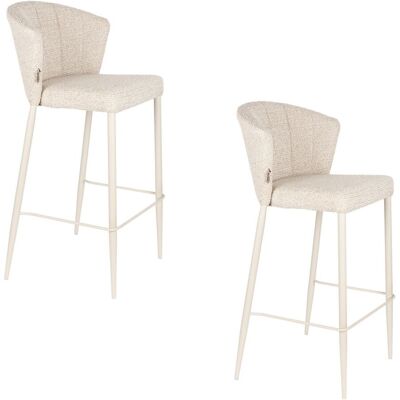 Barhocker Georgia 2er-Set, Soft Beige mit Metallgestell von Dutchbone Barhocker Georgia 2er-Set, Soft Beige mit Metallgestell von Dutchbone