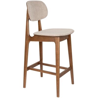 Barhocker Marais im 2er-Set, Beige mit Walnuss-Gestell von Dutchbone Barhocker Marais im 2er-Set, Beige mit Walnuss-Gestell von Dutchbone
