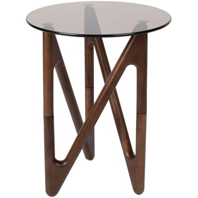 Dutchbone Naia Walnuss Runder Glas Couchtisch Beistelltisch - Couchtisch Dutchbone Naia Walnuss Runder Glas Couchtisch Beistelltisch - Couchtisch