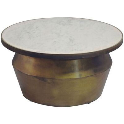 Couchtisch Wohnling rund 60 cm, Marmor-Tischplatte mit Eisengestell Couchtisch Wohnling rund 60 cm, Marmor-Tischplatte mit Eisengestell