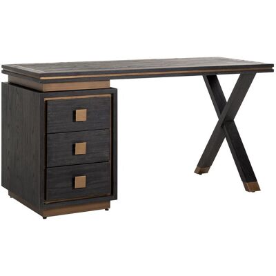 Richmond Interiors Schreibtisch Hunter Eichenfurnier black rustic mit 3 Schubladen Richmond Interiors Schreibtisch Hunter Eichenfurnier black rustic mit 3 Schubladen