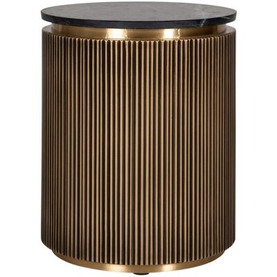 Richmond Interiors Beistelltisch Ironville gold 50Ø – Mid Century Design mit Marmorplatte Richmond Interiors Beistelltisch Ironville gold 50Ø – Mid Century Design mit Marmorplatte