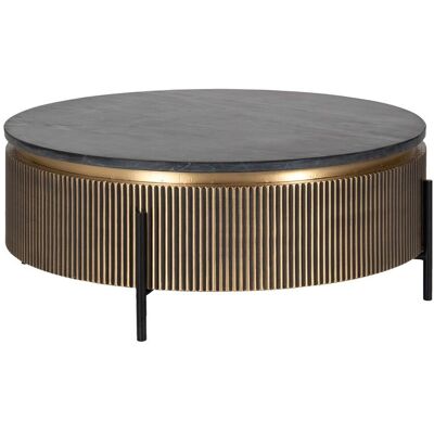 Richmond Interiors Couchtisch Ironville gold 90 cm - Marmorplatte & Messing-Optik Richmond Interiors Couchtisch Ironville gold 90 cm - Marmorplatte & Messing-Optik