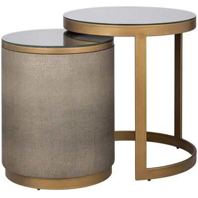 Richmond Interiors Beistelltisch Bloomville 2er-Set mit Glasplatte, brass shagreen Richmond Interiors Beistelltisch Bloomville 2er-Set mit Glasplatte, brass shagreen