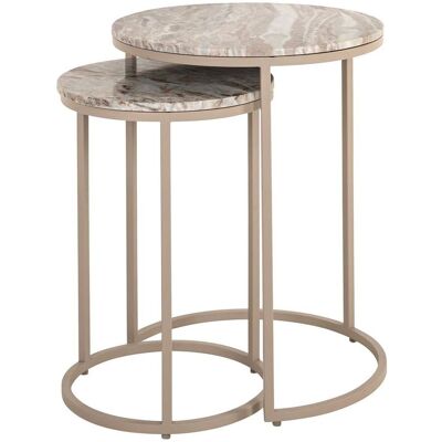 Richmond Interiors Richmond Beistelltisch Fairfax clay, 2er-Set aus Eisen & Marmor Richmond Interiors Richmond Beistelltisch Fairfax clay, 2er-Set aus Eisen & Marmor