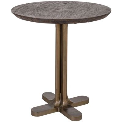 Richmond Interiors Bistro-Tisch Revelin dunkelbraun Ø75 cm, Mangoholz & goldenes Gestell Richmond Interiors Bistro-Tisch Revelin dunkelbraun Ø75 cm, Mangoholz & goldenes Gestell