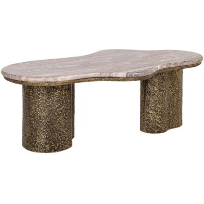 Richmond Interiors Couchtisch Abandos brass antique – Marmor & Aluminium, 131x74 cm Richmond Interiors Couchtisch Abandos brass antique – Marmor & Aluminium, 131x74 cm