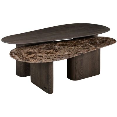 Richmond Interiors Couchtisch Castello 2er-Set, Eiche & Marmor Emperador, Charcoal Richmond Interiors Couchtisch Castello 2er-Set, Eiche & Marmor Emperador, Charcoal