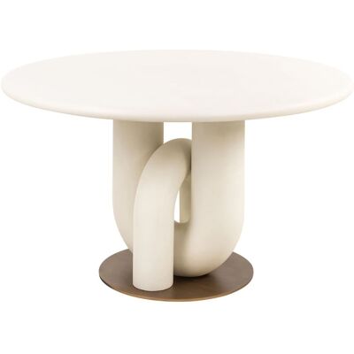 Richmond Interiors Esstisch Winslow Ø135 cm White – Runde Tischplatte, Metallgestell Richmond Interiors Esstisch Winslow Ø135 cm White – Runde Tischplatte, Metallgestell