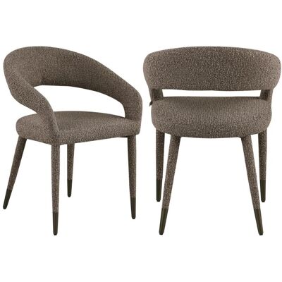 Richmond Interiors Esszimmerstuhl Gia in Brown Chunky mit Bronze-Beinen – Richmond Richmond Interiors Esszimmerstuhl Gia in Brown Chunky mit Bronze-Beinen – Richmond