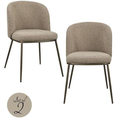 Richmond Interiors Esszimmerstuhl Elvi Mocca im 2er-Set – Chunky-Bezug, Metallgestell Richmond Interiors Esszimmerstuhl Elvi Mocca im 2er-Set – Chunky-Bezug, Metallgestell