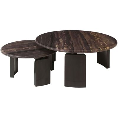 Richmond Interiors Couchtisch Menton burgundy im 2er-Set, Marmor & Messing, Richmond Richmond Interiors Couchtisch Menton burgundy im 2er-Set, Marmor & Messing, Richmond