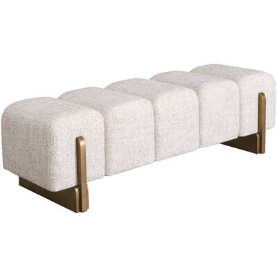 Richmond Interiors Bank Caleo Cream Tweed – gepolsterte Sitzbank, Bronze-Gold-Gestell Richmond Interiors Bank Caleo Cream Tweed – gepolsterte Sitzbank, Bronze-Gold-Gestell
