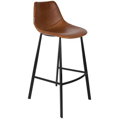Barhocker Franky im 2er-Set, Braun aus Kunstleder von Dutchbone Barhocker Franky im 2er-Set, Braun aus Kunstleder von Dutchbone