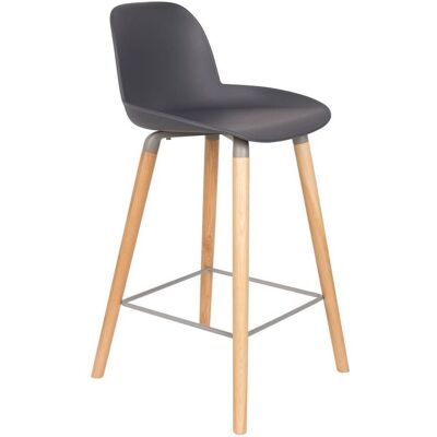 Zuiver Barhocker Albert Kuip im 2er-Set, Dunkelgrau mit Eschenholz-Gestell Zuiver Barhocker Albert Kuip im 2er-Set, Dunkelgrau mit Eschenholz-Gestell