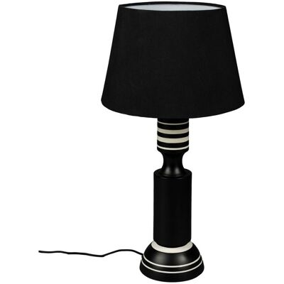 Tischlampe Virgil Dutchbone im Vintage-Look, Schwarz mit Leinenschirm Tischlampe Virgil Dutchbone im Vintage-Look, Schwarz mit Leinenschirm