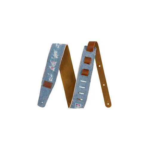 Fender Wrangler Ripped Denim Strap Indigo - Gitarrengurt