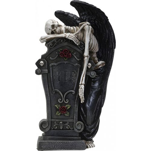 Horror-Shop Weinender Todesengel mit Grabstein 40cm