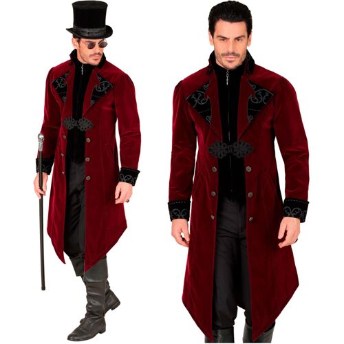 Horror-Shop Bordeauxroter Gothic Mantel als Kostüm M