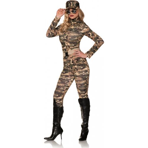 Horror-Shop Camouflage Jumpsuit Damenkostüm 3-tlg. XS