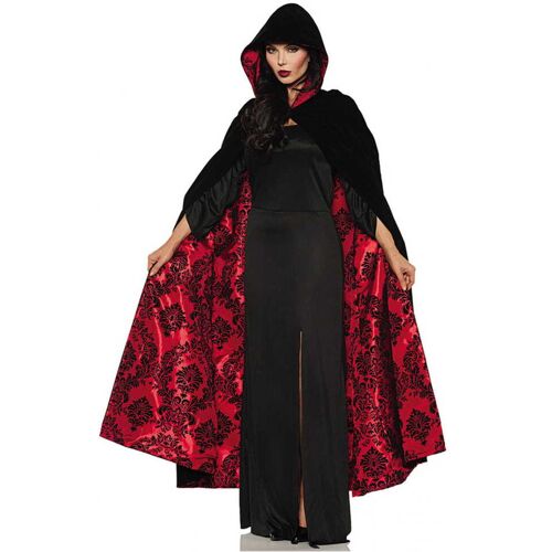 Horror-Shop Deluxe Satin Samt Cape schwarz/rot