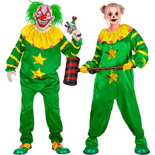 Horror-Shop Giftgrünes Horrorclown Kostüm L