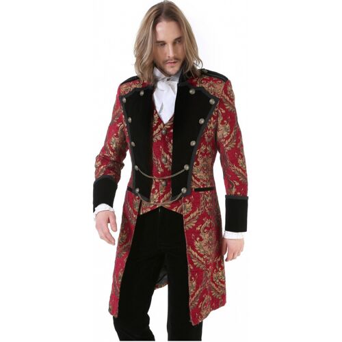 Horror-Shop Gothic Aristokrat Herren Mantel Gold Rot XXXL