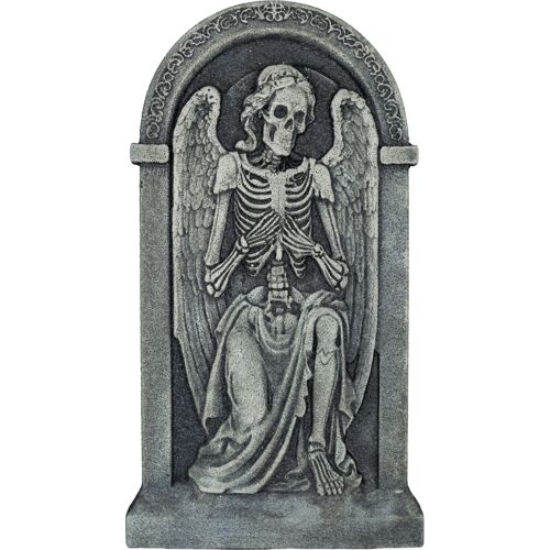 Horror-Shop Halloween Grabstein mit Kniehendem Skelett Engel 91cm