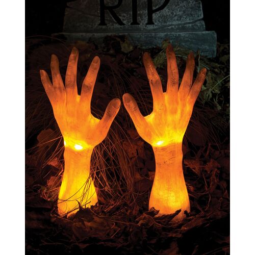 Horror-Shop Leuchtende Zombie Hände für den Garten