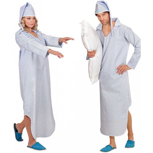 Horror-Shop Kostüm Nachthemd mit Mütze M/L